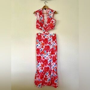 Floral Cut Out Maxi Dress